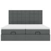 vidaXL Ottoman-Bett mit Matratzen Dunkelgrau 160x200 cm Stoff