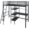 vidaXL Bett mit Matratze Schwarz 200 x 90 cm Metall