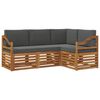 vidaXL Outdoor-Sofagarnitur 4 stk. Natur und Anthrazit Polyester