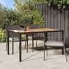 vidaXL Gartentisch 150x90x75 cm Poly Rattan und Akazienholz Schwarz