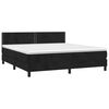 vidaXL Boxspringbett mit Matratze & LED Schwarz 160x200 cm Samt