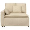 vidaXL Modulares Sofa Endmodul mit Armlehne Kissen Creme 100 cm