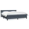 vidaXL Boxspringbett mit Matratze Dunkelgrau 180x220 cm Samt