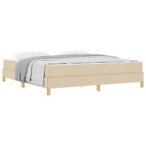 vidaXL Boxspringbett mit Matratze Creme 180 x 200 cm Stoff