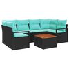 vidaXL Gartensofa-set 7 stk. Schwarz Poly-Rattan