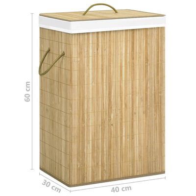 vidaXL Bambus-Wäschekorb mit 2 Fächern 72 L