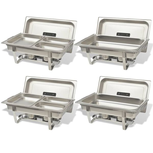 vidaXL Chafing Dish Set 4-tlg. Edelstahl