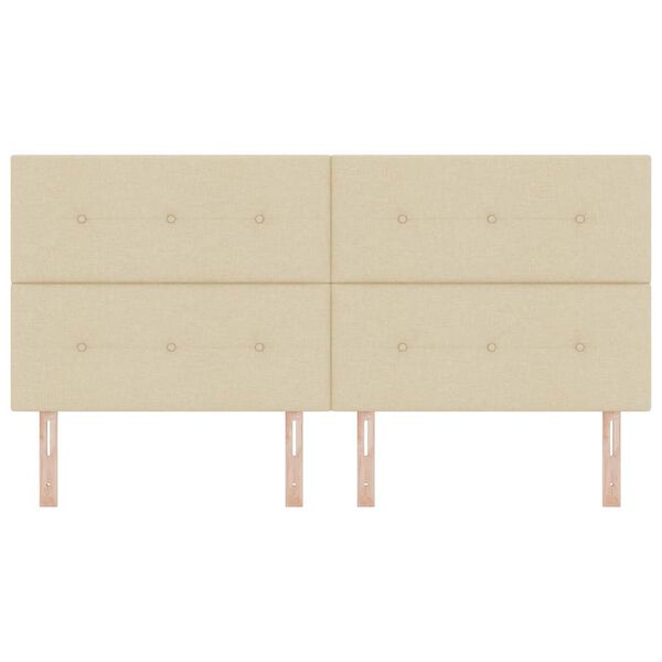 vidaXL H&ouml;henverstellbares Kopfteil mit Kopfteil Creme 200 cm Stoff