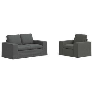 vidaXL Sofa Set 2 stk. Dunkelgrau Stoff