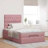 vidaXL Ottoman-Bett mit Matratzen & LEDs Rosa 120x190 cm Samt