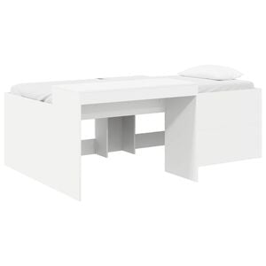 vidaXL Hochbett mit Schreibtisch f&uuml;r Kinder Wei&szlig; 90 x 200 cm
