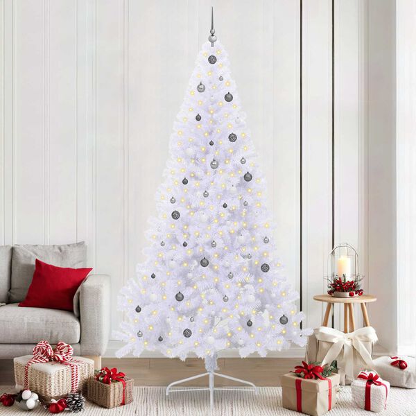 vidaXL K&uuml;nstlicher Weihnachtsbaum Wei&szlig; 240 cm PVC und Stahl