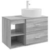vidaXL Badezimmerm&ouml;bel-Set 2 pcs Grau Sonoma Holzwerkstoff