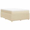 vidaXL Boxspringbett mit Matratze Creme 140x190 cm Stoff