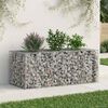 vidaXL Gabionen Hochbeet Silber 140 x 60 x 55 cm Verzinkter Stahl