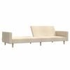 vidaXL Schlafsofa 2-Sitzer Creme Stoff