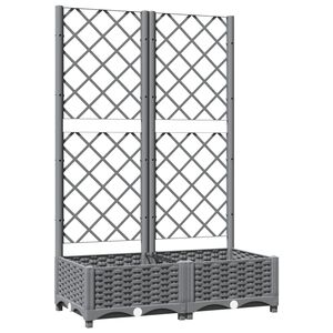 vidaXL Pflanzk&uuml;bel mit Rankgitter Hellgrau 80x40x121,5 cm PP