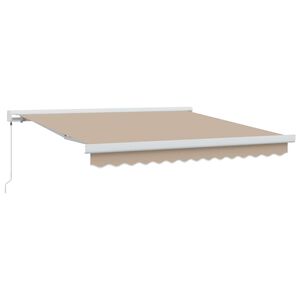 vidaXL Ausziehbare Markise Beige 300 x 250 cm Leinen und Aluminium