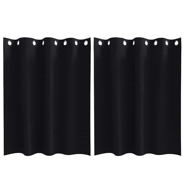 vidaXL Verdunkelungs-Vorhänge mit Ringen 2 pcs Schwarz 140 x 140 cm