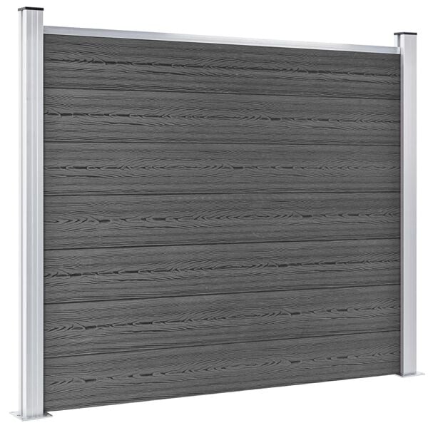 vidaXL Zaunelement Set WPC 353x146 cm Schwarz