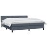 vidaXL Boxspringbett mit Matratze Dunkelgrau 180x220 cm Samt