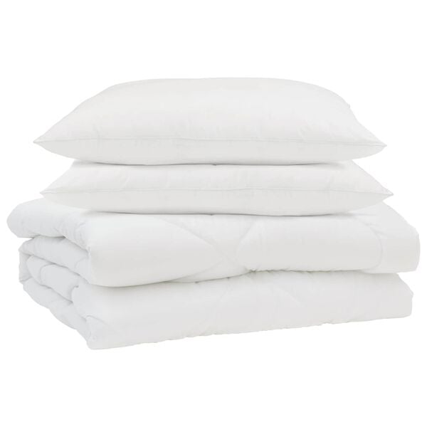 vidaXL Sommerdecke mit Kissen 3 pcs Wei&szlig; Mikrofaser