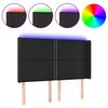 vidaXL LED Kopfteil Schwarz 147x16x118/128 cm Kunstleder