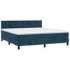vidaXL Boxspringbett mit Matratze Dunkelblau 160x200 cm Samt