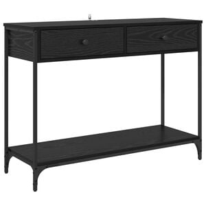 vidaXL Konsolentisch Schwarz Eichen-Optik 100 x 34,5 x 75 cm