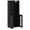vidaXL Highboard 2 pcs Schwarz Eichen-Optik Holzwerkstoff