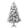 vidaXL Weihnachtsbaum mit Beleuchtung Schnee und Zapfen 195 cm PVC&PE