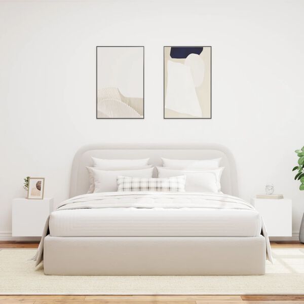 vidaXL TV-Wandschr&auml;nke mit LED-Leuchten 2 Stk. Wei&szlig; 40,5x35x40 cm