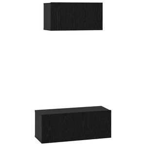 vidaXL TV-Schrankset 2 pcs Schwarz Eichen-Optik Holzwerkstoff