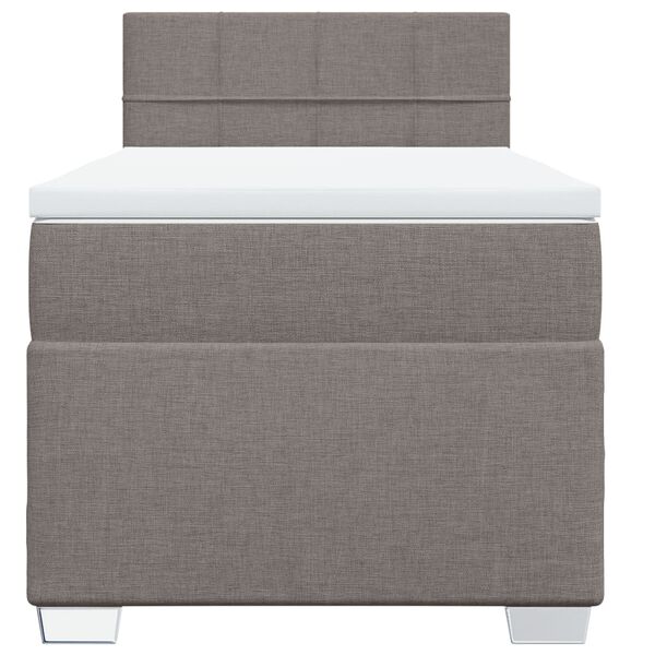 vidaXL Boxspringbett mit Matratze Taupe 90x190 cm Stoff