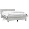 vidaXL Boxspringbett mit Matratze Hellgrau 160x210 cm Samt