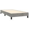 vidaXL Boxspringbett mit Matratze & LED Hellgrau 100x200 cm Samt