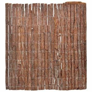 vidaXL Rindenzaun 100 x 600 cm Rinde Braun