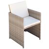 vidaXL 13-tlg. Garten-Essgruppe mit Auflagen Poly Rattan Beige