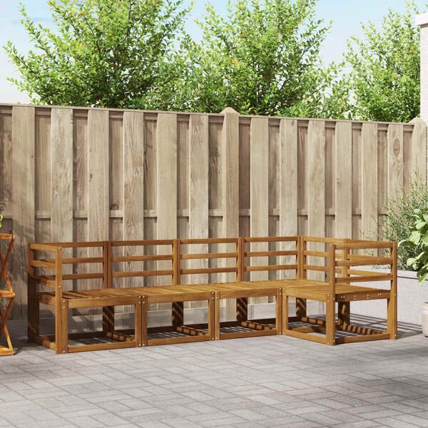 vidaXL Sofa Set mit Kissen 5 pcs Natur und Beige