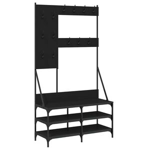 vidaXL Kleiderst&auml;nder mit Schuhablage Schwarz 100x40x184 cm