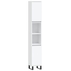 vidaXL Badschrank Wei&szlig; 30x30x190 cm Holzwerkstoff