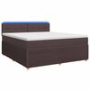 vidaXL Boxspringbett mit Matratze Dunkelbraun 180 x 200 cm Stoff