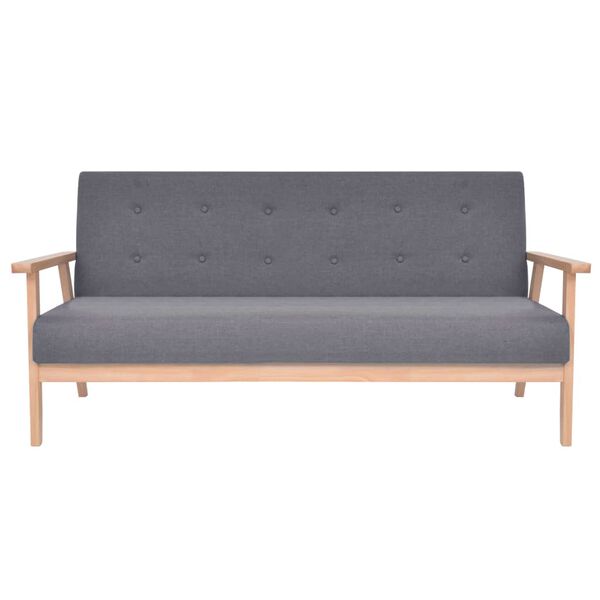 vidaXL 3-Sitzer Sofa Stoff Dunkelgrau
