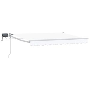 vidaXL Manuelle Gelenkarmmarkise mit LEDs Wei&szlig; 2,5 x 2 m