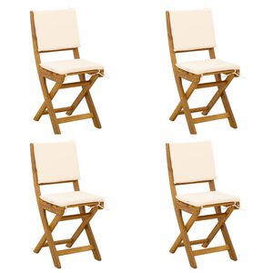 vidaXL Au&szlig;en Bistro-St&uuml;hle 4 pcs Cremewei&szlig; Massivholz Akazie