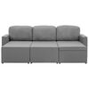vidaXL Modulares 3-Sitzer-Schlafsofa Hellgrau Stoff