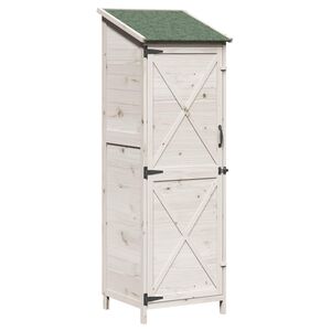 vidaXL Gartenschuppen Wei&szlig; 59,5 x 56 x 176,5 cm Massivholz aus Fichte