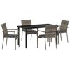 vidaXL Garten Essgruppe 5 Stk. Grau Poly-Rattan
