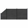 vidaXL Zaunelement 3 pcs WPC und Aluminium Schwarz