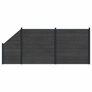 vidaXL Zaunelement 3 pcs WPC und Aluminium Schwarz